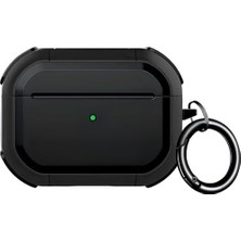 Airpods Pro 3 ile Uyumlu Armor Serisi Darbelere Karşı Ultra Güçlü Koruma Fiber Karbon Arka Tasarım Kılıf (Siyah, Airpods Pro 3 2025)