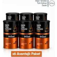 Shazel Hazır Türk Kahvesi | Sade | Teneke | 500 gr | 6 Teneke