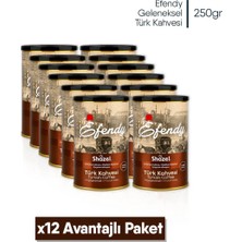 Shazel Efendy Geleneksel Türk Kahvesi | Orta Kavrulmuş | Teneke | 250 gr | 12 Adet