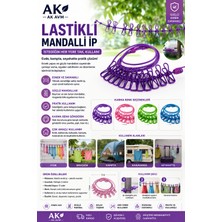 Ak Avm Pratik Taşınabilir Çamaşır Ipi ve Mandal Seti, Ev Balkon ve Banyo Için Pratik Kurutma Ipi