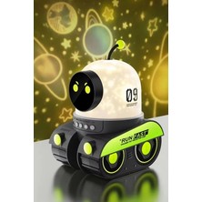 Ozkr Store Robot Projeksiyon Gece Lambası Hoparlörlü Şarjlı Yıldızlı Gökyüzü Temalı LED Projeksiyon Lambası