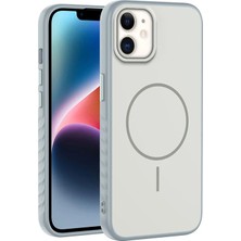 Apple iPhone 12 Uyumlu Kılıf Zebana Mono M-Safe Silikon Kılıf Gri