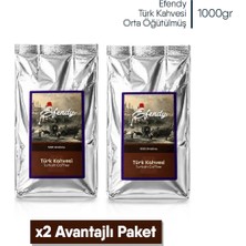 Shazel Efendy Geleneksel Türk Kahvesi | Orta Kavrulmuş | Öğütülmüş | Doypack | 1000 gr | 2 Adet