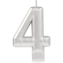 Ozkr Store 4 Rakam Mum Gümüş Renk