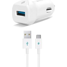 Speedcharger Qc 3.0 Type-C 120CM Kablolu Araç Şarj Aleti - Beyaz (2CKQC01C)