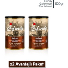 Shazel Efendy Geleneksel Türk Kahvesi | Orta Kavrulmuş | Teneke | 500 gr | 2 Adet