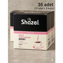 Shazel Hazır Sütlü Türk Kahvesi Şekerli - 22 gr (12 Adet x 3 Kutu) 36 Adet