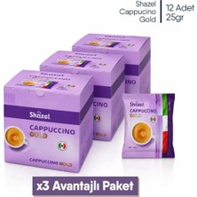 Shazel Cappuccino + Granül Çikolata | 25 gr | 12 Adet x 1 Kutu | 3 Adet