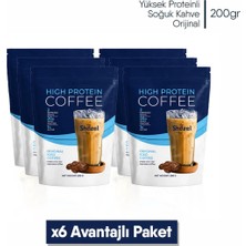Shazel Yüksek Proteinli Soğuk Kahve | Orijinal Aromalı | Doypack | 200 gr | 6 Adet
