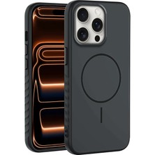 Apple iPhone 14 Pro Max Uyumlu Kılıf Zebana Mono M-Safe Silikon Kılıf Siyah