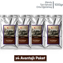 Shazel Efendy Geleneksel Türk Kahvesi | Orta Kavrulmuş | Öğütülmüş | Doypack | 1000 gr | 4 Adet