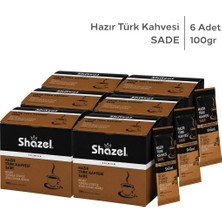 Shazel Hazır Türk Kahvesi | Sade | 100 gr | 12'li | 6 Kutu