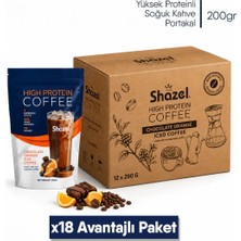 Shazel Yüksek Proteinli Soğuk Kahve | Portakal Aromalı | Doypack | 200 gr | 18 Adet