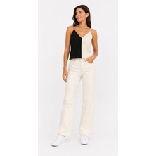 Onno Style Kolsuz Askılı V Yaka Triko Kadın Bluz