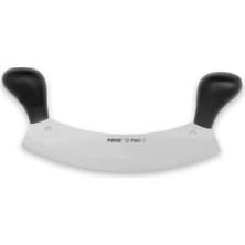Ozkr Store 71120 Profi Kıyma, Pizza Satır, Zırh Bıçağı 26 cm - Siyah Çift Saplı