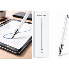 Hereveoyuncak Huawei P 30 Lite Uyumlu Dokunmatik Stylus Kalem Disk Uçlu Hassass Beyaz Tablet Telefon Çizim Kalemi