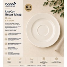 Bonna Rita Çay Fincan Tabağı 16 cm (6'lı)