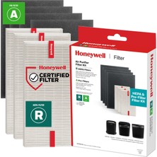 Nacario Honeywell Hepa Hava Temizleyici Filtre Kiti - 3 Hepa R Yedek Filtre ve 4 A Karbon Önceden Kesilmiş Ön Filtre Içerir - Havadaki Alerjen Hava Filtresi Orman Yangını/dumanı, Polen, Pet Dander ve Tozu