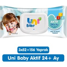 Uni Baby Aktif Islak Mendil 3X52 156 Yaprak