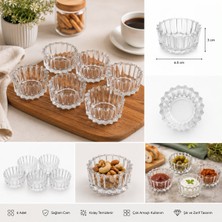 Adivo Store 6’lı Cam Mini Kase Seti 6,5 cm Şeffaf Çok Amaçlı Çerezlik Reçellik Sosluk Sunum Kasesi