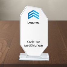 Çılgıntrend Kendin Tasarla Kişiye Özel Kristal Cam Plaket - Logolu ve Yazılı Kişiselleştirilebilir Masaüstü Ödül