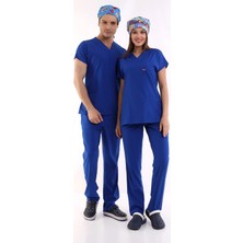 Bilenn Tekstil Bflex Unisex Likralı Yarasa Kol Takım Dazzling Blue Temizlik Personeli