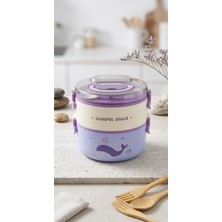 Alpa Store Fixpoint 1200 ml Double Lunch Box Paslanmaz Çelik 2 Katlı Beslenme Yemek Kabı Çatal Kaşık Yemek Kutusu Sefer Tası