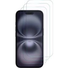 Apple iPhone 16 Plus Screen Protector Nano Glass Cam Ekran Koruyucu (3`lü Paket) [iphone 16 Plus ile Uyumlu Ekran Koruyucu - Şeffaf]