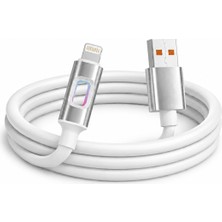 Giyitec 35W Rgb Işıklı Lightning Şarj Kablosu iPhone 5 / 5s / 5c / Se (1. Nesil) Uyumlu Yumuşak Silikon Hızlı Şarj ve Veri Kablosu