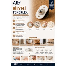Ak Avm 360° Döner Tekerlek Pratik Bilyeli Eşya Kaydırma Aparatı 4’lü Set, Evrensel Mobilya Tekerleği