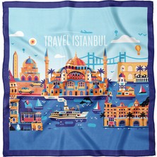 Sultan İpek Istanbul Desenli Fular/ Bandana 70X70CM