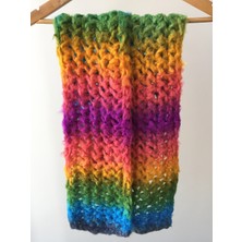 Mora Knit Atkı El Örgüsü Çok Renkli Hafif Atkı