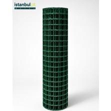 İstanbul Çit Metal Istanbul Çit Metal Pvc Puntalı Tel 0,70 mm 12 x 12 mm Göz 100 cm x 5 M Yeşil Galvaniz Kaynaklı Kafes Teli Kümes Bahçe Koruma Teli