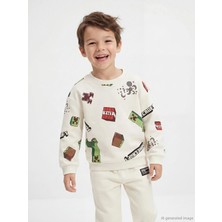 Lc Waikiki Yeni Sezon Minecraft Baskılı Erkek Çocuk Sweatshirt