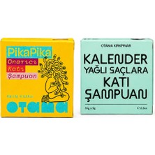 OTAMA KIRKPINAR 2'li Katı Şampuan Seti (Pikapika Onarıcı Katı Şampuan + Kalender Yağlı Saçlara Katı Şampuan)