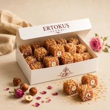 Ertokuş Efendi Kadayıf Kaplı Güllü Fındıklı Lokum (250GR) %100 Pancar Şekeri