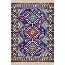 Zemira On The Clouds Kilim Desenli Dijital Baskı Yıkanabilir Kaymaz Taban Tutmaz Etnik Salon Halısı V
