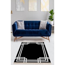 Zemira On The Clouds Geometrik Çizgi Desenli Dijital Baskı Yıkanabilir Kaymaz Taban Etnik Kilim Desen Salo