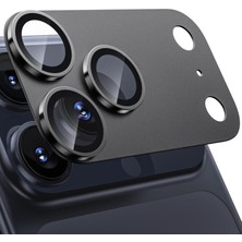 Monsgeek Apple iPhone 17 Pro Max / 17 Pro Uyumlu Anti Reflective Titanyum Görünümlü Temperli Cam Çizilmez Darbe Korumalı Kamera Lens Koruyucu