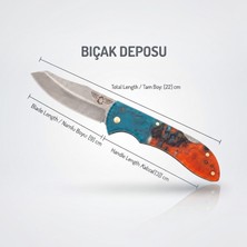 Bıçak Deposu Serdar Özel Seri Renkli Epoksi Kabza Katlanabilir Çakı Kamp Av Bıçağı