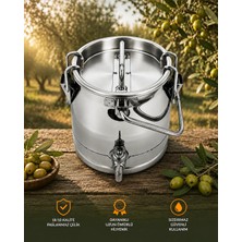 Favo Agro Zeytinyağı Güğümü - Musluklu - Paslanmaz Çelik - Klips Kapaklı