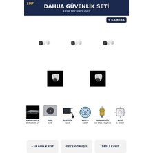 Dahua 5 Kameralı 2mp Güvenlik Kamera Seti Sesli Gece Görüşlü Dome+Bullet 1tb ~19 Gün Kayıt