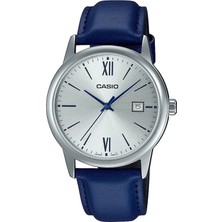 Casio MTP-V002L-2B3UDF Erkek Kol Saati Pilli (Quartz) Çelik Kasa Mavi Deri Kordon Suya Dayanıklı