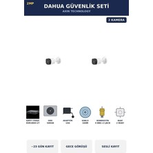 Dahua 2 Kameralı 2mp Güvenlik Kamera Seti Sesli Gece Görüşlü Bullet Dış Mekan 500GB ~23 Gün Kayıt