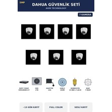 Dahua 7 Kameralı 5mp Güvenlik Kamera Seti 5mp Full Color Sesli Dome Iç Mekan 2tb ~13 Gün Kayıt