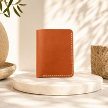Oakco Leather Oakco Hakiki Deri Uzun Erkek Cüzdan – Turuncu El Yapımı Kartlıklı Deri Cüzdan