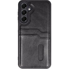 KSB Store Samsung Galaxy S24 Fe Kılıf Sara Kartvizitli Deri Kılıf - Siyah