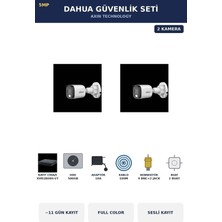 Dahua 2 Kameralı 5mp Güvenlik Kamera Seti 5mp Full Color Sesli Bullet Dış Mekan 500GB ~11 Gün Kayıt
