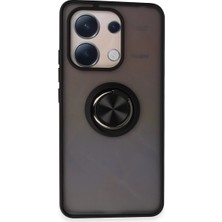 KSB Store Xiaomi Redmi Note 13 4g Kılıf Montreal Yüzüklü Silikon Kapak - Siyah