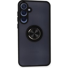 KSB Store Samsung Galaxy A25 5g Kılıf Montreal Yüzüklü Silikon Kapak - Siyah